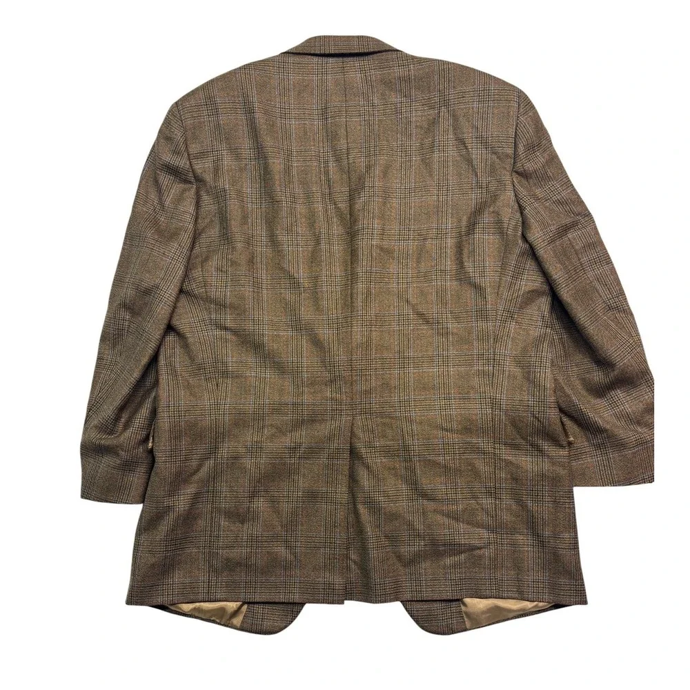 Hart Schaffner Marx 44S Brown Plaid Blazer Jacket Sport Suit Coat Wool USA